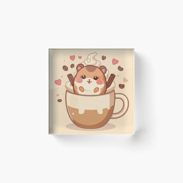 Item preview, Cute Hamster Coffee Cup Sticker | Cozy Kawaii Animal Design designed and sold by Stylestickers55.