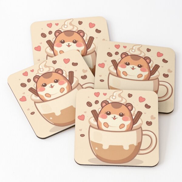 Item preview, Cute Hamster Coffee Cup Sticker | Cozy Kawaii Animal Design designed and sold by Stylestickers55.