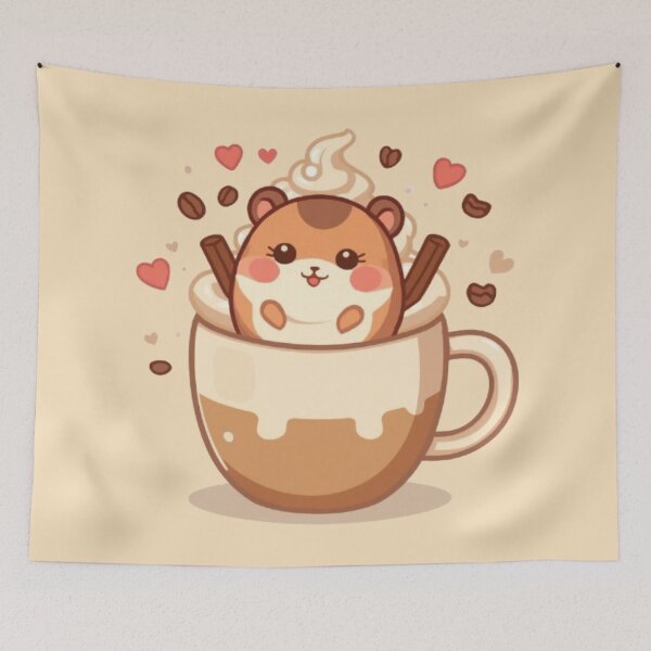 Item preview, Cute Hamster Coffee Cup Sticker | Cozy Kawaii Animal Design designed and sold by Stylestickers55.