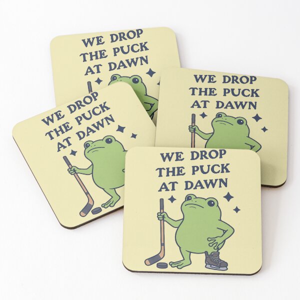 Item preview, We Drop The Puck At Dawn Funny Frog Hockey Player designed and sold by d247.