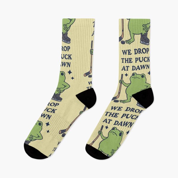 Item preview, We Drop The Puck At Dawn Funny Frog Hockey Player designed and sold by d247.
