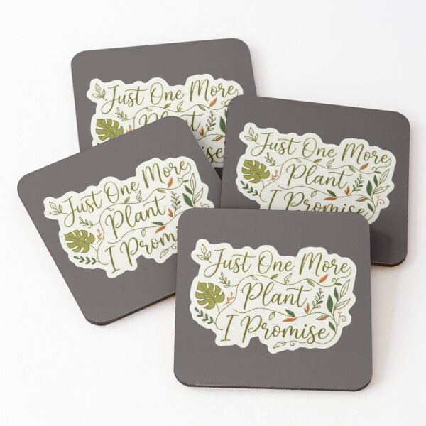 Item preview, Just One More Plant Promise Botanical Typography designed and sold by HAPPY HARBOR DESIGN .