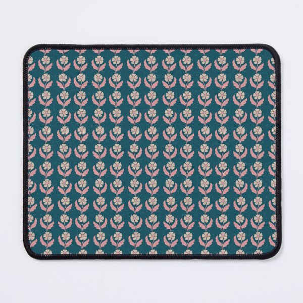 Item preview, Small Retro Scandinavian Folk Floral Teal Blue Botanical Pattern designed and sold by DColourMuse.