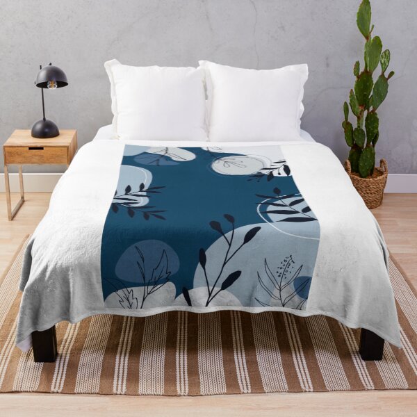 Item preview, Blue Abstract Botanical Leaf Pattern designed and sold by NNCollection.