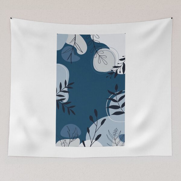 Item preview, Blue Abstract Botanical Leaf Pattern designed and sold by NNCollection.