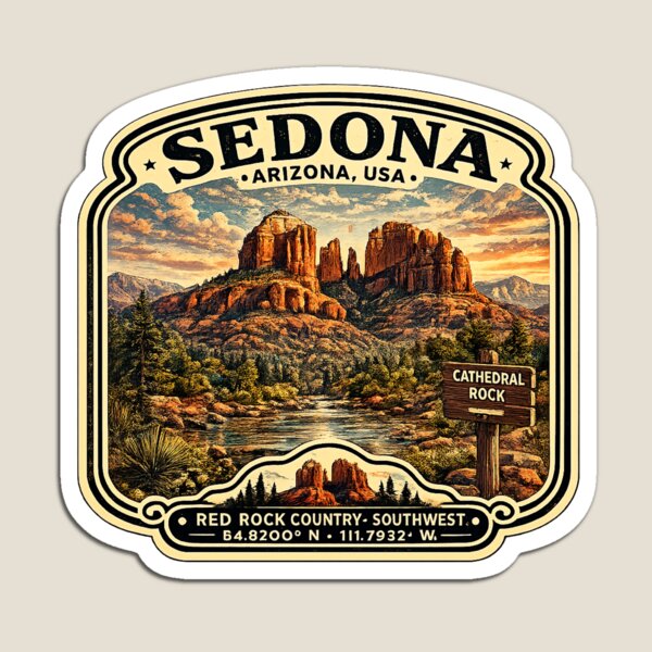 Item preview, Sedona | Arizona | Vintage Travel Sticker designed and sold by naturalsurvival.