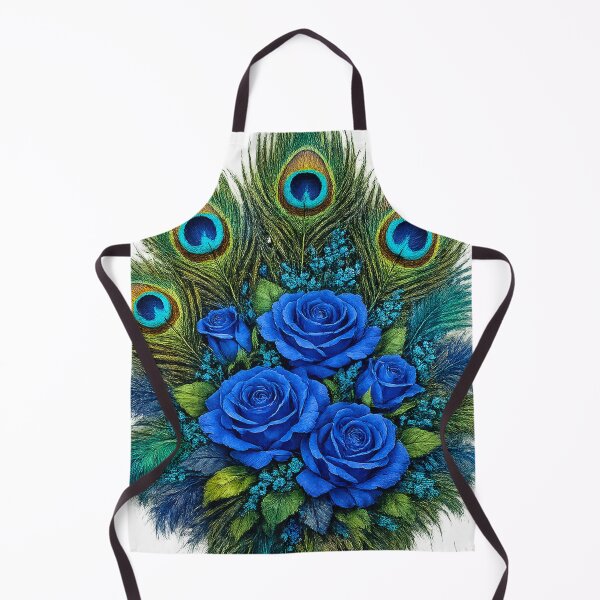 Item preview, Blue Roses and Peacock Feathers Design designed and sold by behappyandrelax.