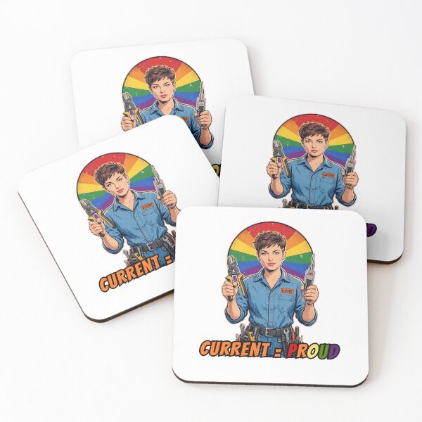 Item preview, Current = Proud LGBTQ Female Electrician - Retro Comic Pride Gift designed and sold by Neurospicy Trolls.