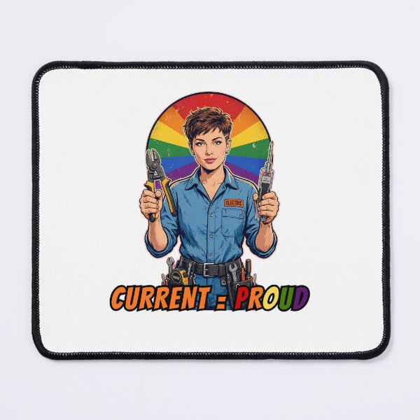 Item preview, Current = Proud LGBTQ Female Electrician - Retro Comic Pride Gift designed and sold by Neurospicy Trolls.