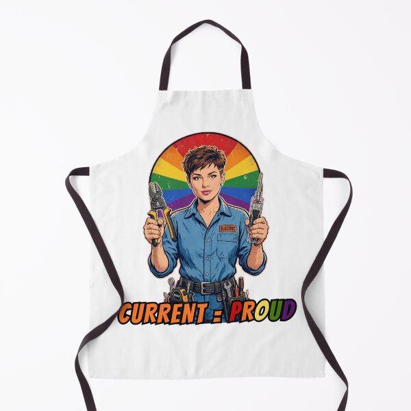 Item preview, Current = Proud LGBTQ Female Electrician - Retro Comic Pride Gift designed and sold by Neurospicy Trolls.