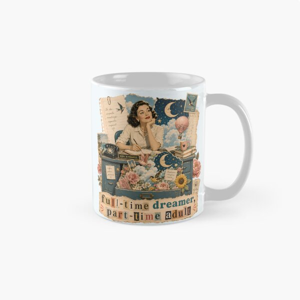 Item preview, Full Time Dreamer Part Time Adult Vintage Collage Retro Office Funny designed and sold by VIVID COLORS CLUB.