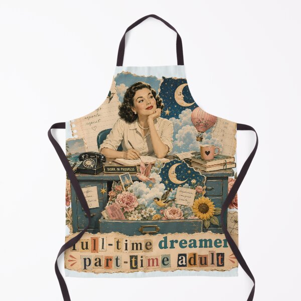 Item preview, Full Time Dreamer Part Time Adult Vintage Collage Retro Office Funny designed and sold by VIVID COLORS CLUB.