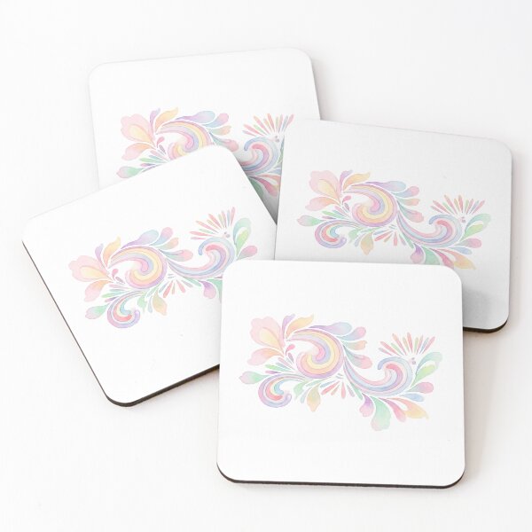 Item preview, Korean Traditional Pastel Lotus Vine Watercolor Pattern designed and sold by Yiruda-Art.