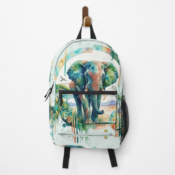 Item preview, Tropical Watercolor Elephant Geometric Savanna Graphic Art designed and sold by BLUESKY11a.