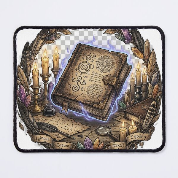 Item preview, Mystical Spellbook with Candles and Crystals designed and sold by GrzywaM.