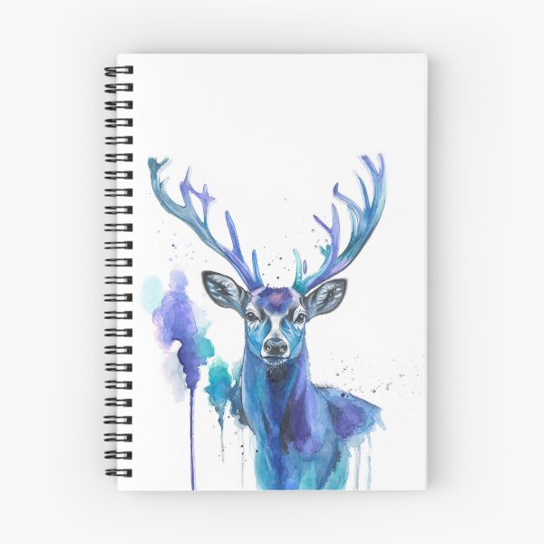 Item preview, Colourful Deer Spirit Animal – Purple, Blue & Turquoise Watercolour Art designed and sold by calamarisky.