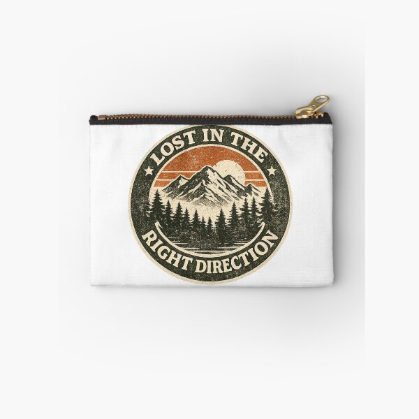 Item preview, Lost In The Right Direction Vintage Nature Mountain Badge designed and sold by Orivana.