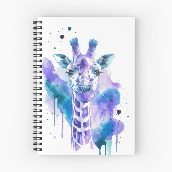 Item preview, Colourful Giraffe Spirit Animal – Purple, Blue & Turquoise Watercolour Art designed and sold by calamarisky.