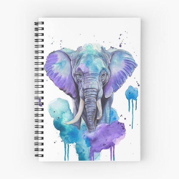 Item preview, Colourful Elephant Spirit Animal – Purple, Blue & Turquoise Watercolour Art designed and sold by calamarisky.