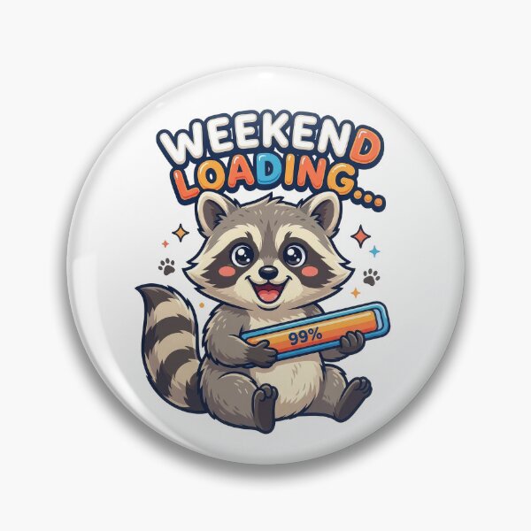Item preview, Weekend Loading Funny Raccoon | Cute Weekend Lover Design designed and sold by PlumArtDesign.