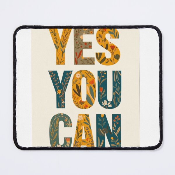 Item preview, Yes You Can Floral Motivational Quote designed and sold by NNCollection.