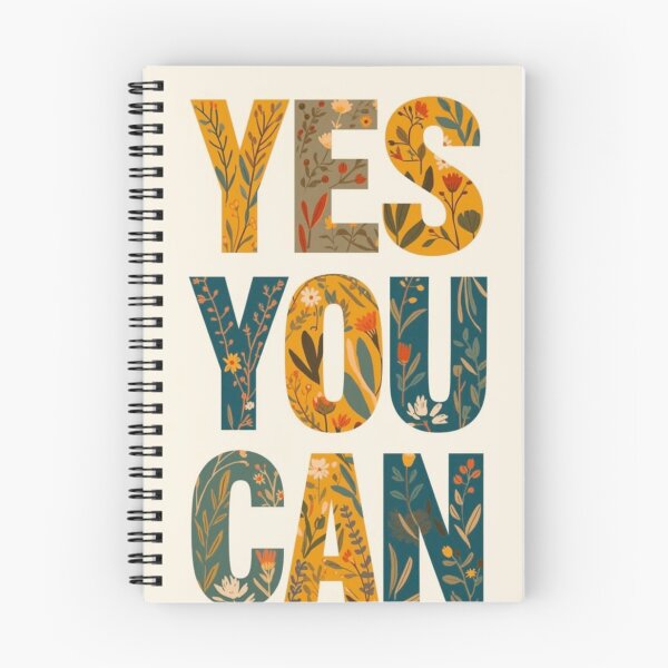 Item preview, Yes You Can Floral Motivational Quote designed and sold by NNCollection.