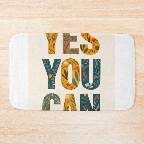 Item preview, Yes You Can Floral Motivational Quote designed and sold by NNCollection.