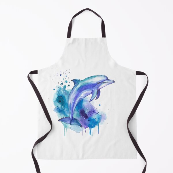 Item preview, Colourful Dolphin Spirit Animal – Purple, Blue & Turquoise Watercolour Art designed and sold by calamarisky.