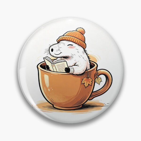 Item preview, Cozy Autumn Capybara Reading in a Mug designed and sold by ZINO WORLD.