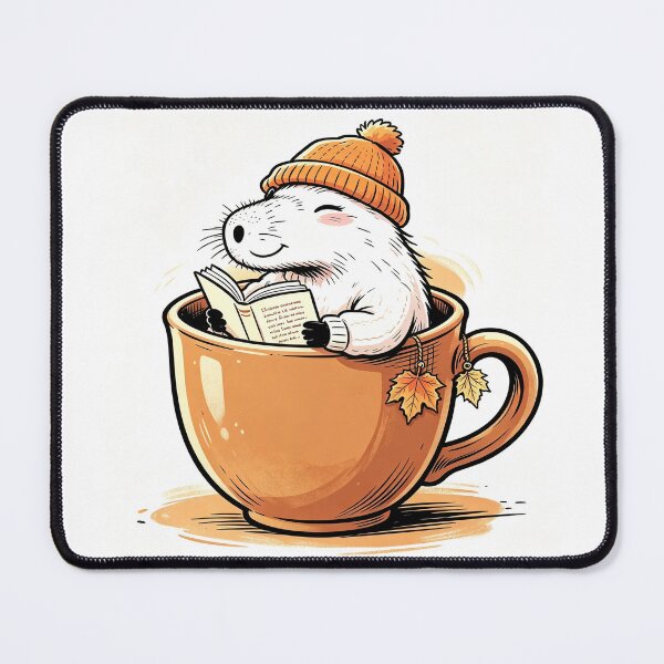 Item preview, Cozy Autumn Capybara Reading in a Mug designed and sold by ZINO WORLD.
