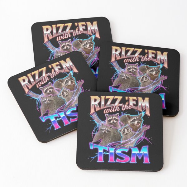 Item preview, Autism Funny Rizz Em with The Tism Meme Autistic Racoon T-Shirt designed and sold by stmpdwrld.