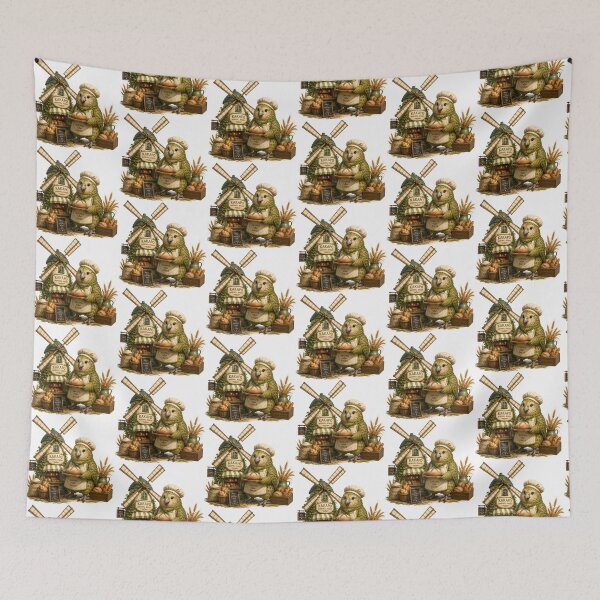 Item preview, Kakapo Windmill Bakery Fresh Bread Illustration designed and sold by QuirkNest Studio .