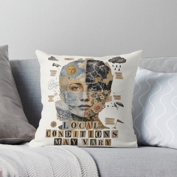 Item preview, Local Conditions May Vary Vintage Collage Emotional Weather Moody Funny  designed and sold by VIVID COLORS CLUB.