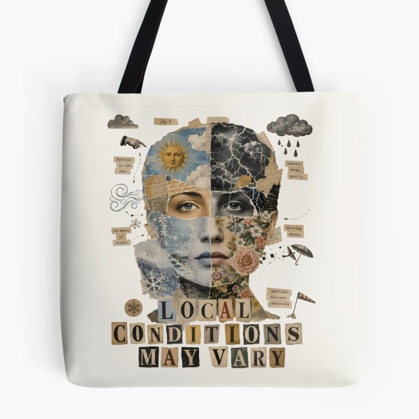Item preview, Local Conditions May Vary Vintage Collage Emotional Weather Moody Funny  designed and sold by VIVID COLORS CLUB.