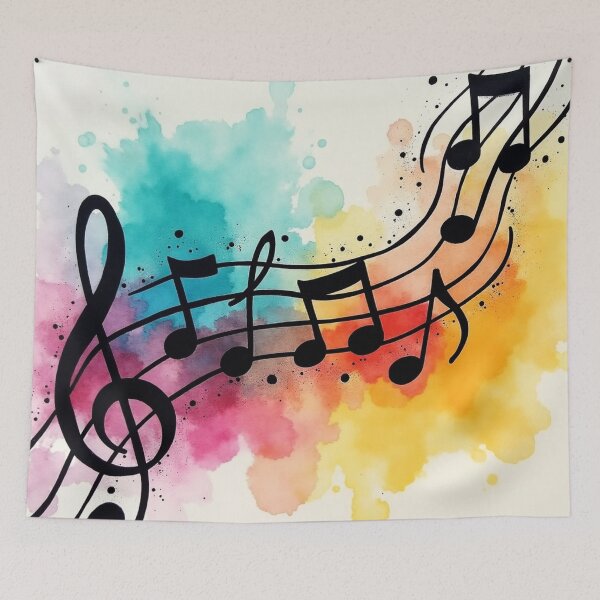 Item preview, Colorful Musical Notes Watercolor Art. designed and sold by fbtrisha.