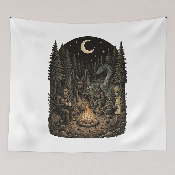 Item preview, Cryptid Squad Campfire Cookout Night designed and sold by Roy & Tiffany.