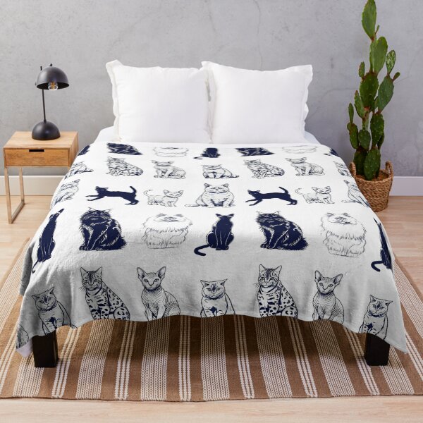 Item preview, Nine different breeds of cats in black and white designed and sold by lucyinspace.