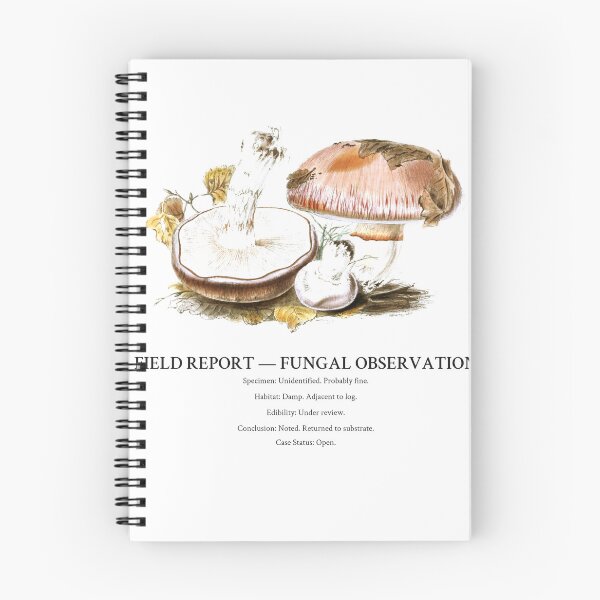 Item preview, Fungal Field Report Mycology Shirt designed and sold by Department of Obscure Studies.