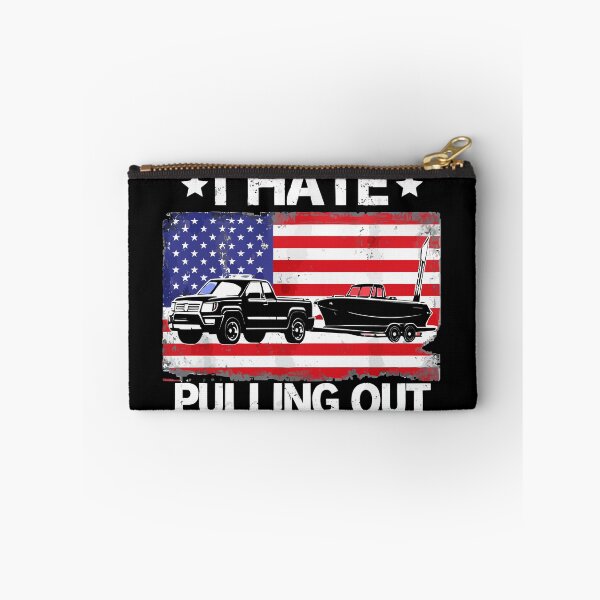 Item preview, I Hate Pulling Out - Vintage Boating Trailer Boat Captain Dad Husband Art designed and sold by BendyBeasts.