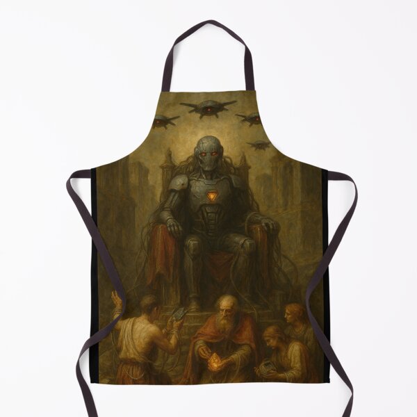 Item preview, Dystopian AI Overlord Robot King Dark Sci Fi Cyberpunk Apocalypse Art Design designed and sold by OrbitOfMind.