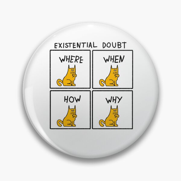 Aperçu de l'œuvre Doute du chat | Doute existentiel - Mème drôle de chat créée et vendue par brucebrazil.