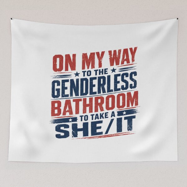 Item preview, On My Way To The Genderless Bathroom To Take A She/It Gender Neutral Inclusive Restroom Humor designed and sold by JonesFlora2025.