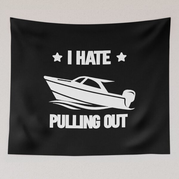 Item preview, I Hate Pulling Out - Vintage Boating Trailer Boat Captain Dad Husband Art designed and sold by BendyBeasts.