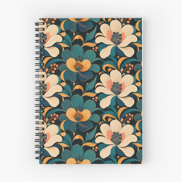 Item preview, Vintage Botanical Floral Pattern — Dark Teal Gold Cream Art Nouveau designed and sold by Aureva Arts Shop.