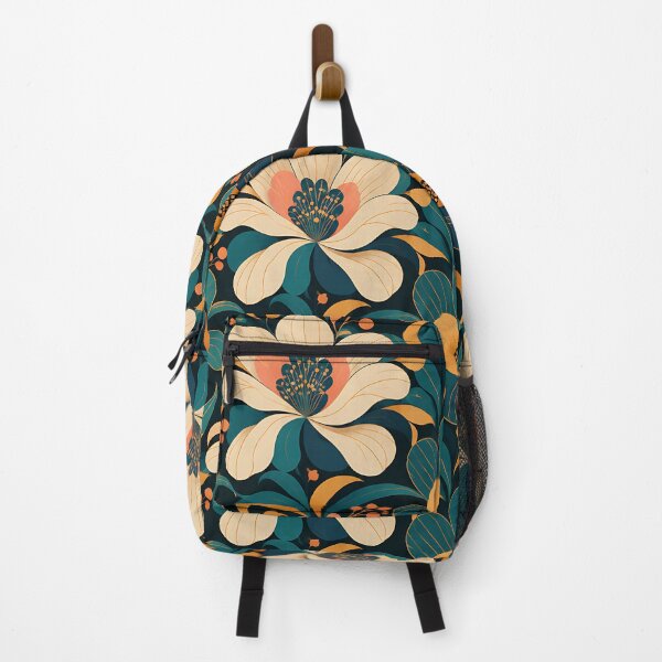 Item preview, Vintage Botanical Floral Pattern — Dark Teal Gold Cream Art Nouveau designed and sold by Aureva Arts Shop.