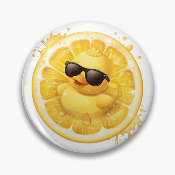 Item preview, Cute Duck in Lemon Float | Kawaii Citrus Summer Sticker designed and sold by Stylestickers55.