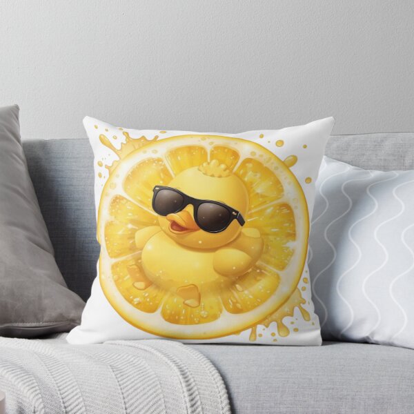 Item preview, Cute Duck in Lemon Float | Kawaii Citrus Summer Sticker designed and sold by Stylestickers55.