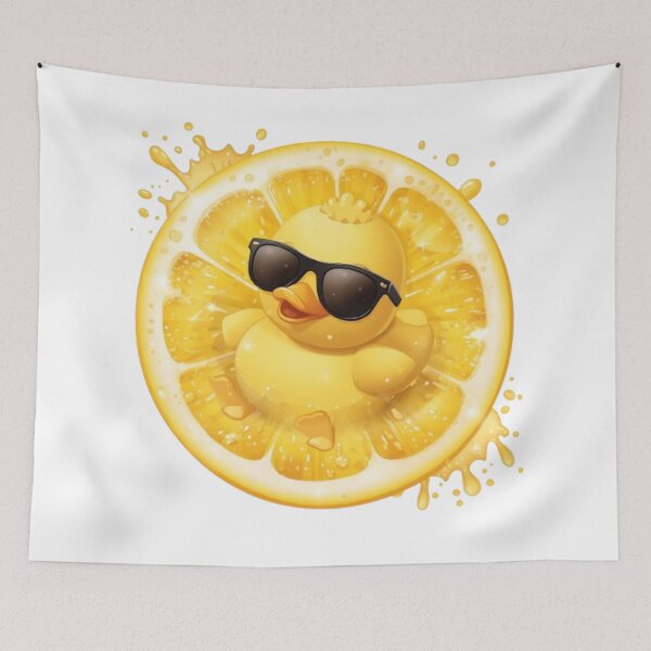 Item preview, Cute Duck in Lemon Float | Kawaii Citrus Summer Sticker designed and sold by Stylestickers55.