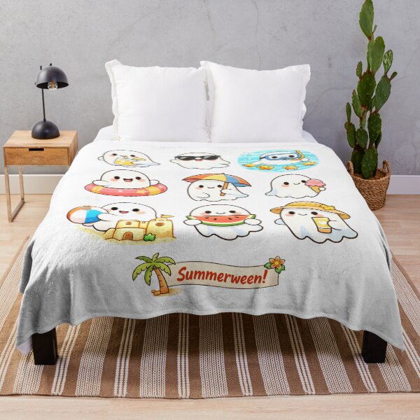 Item preview, Summer Ghost Sticker Pack Cute Spooky Beach Vacation Holiday Fun Design designed and sold by Artycom.