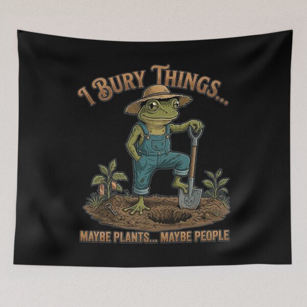 Item preview, Funny Frog I Bury Things Maybe Plants Maybe People Men Women T-Shirt designed and sold by stmpdwrld.